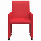Esszimmerstühle mit Rollen 2 pcs Rot 57 x 66 x 94 cm Kunstleder