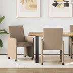 Esszimmerstühle mit Rollen 2 pcs Cappuccino 57 x 66 x 94 cm