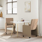 Esszimmerstühle mit Rollen 2 pcs Cappuccino 57 x 66 x 94 cm
