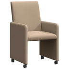 Esszimmerstühle mit Rollen 2 pcs Cappuccino 57 x 66 x 94 cm