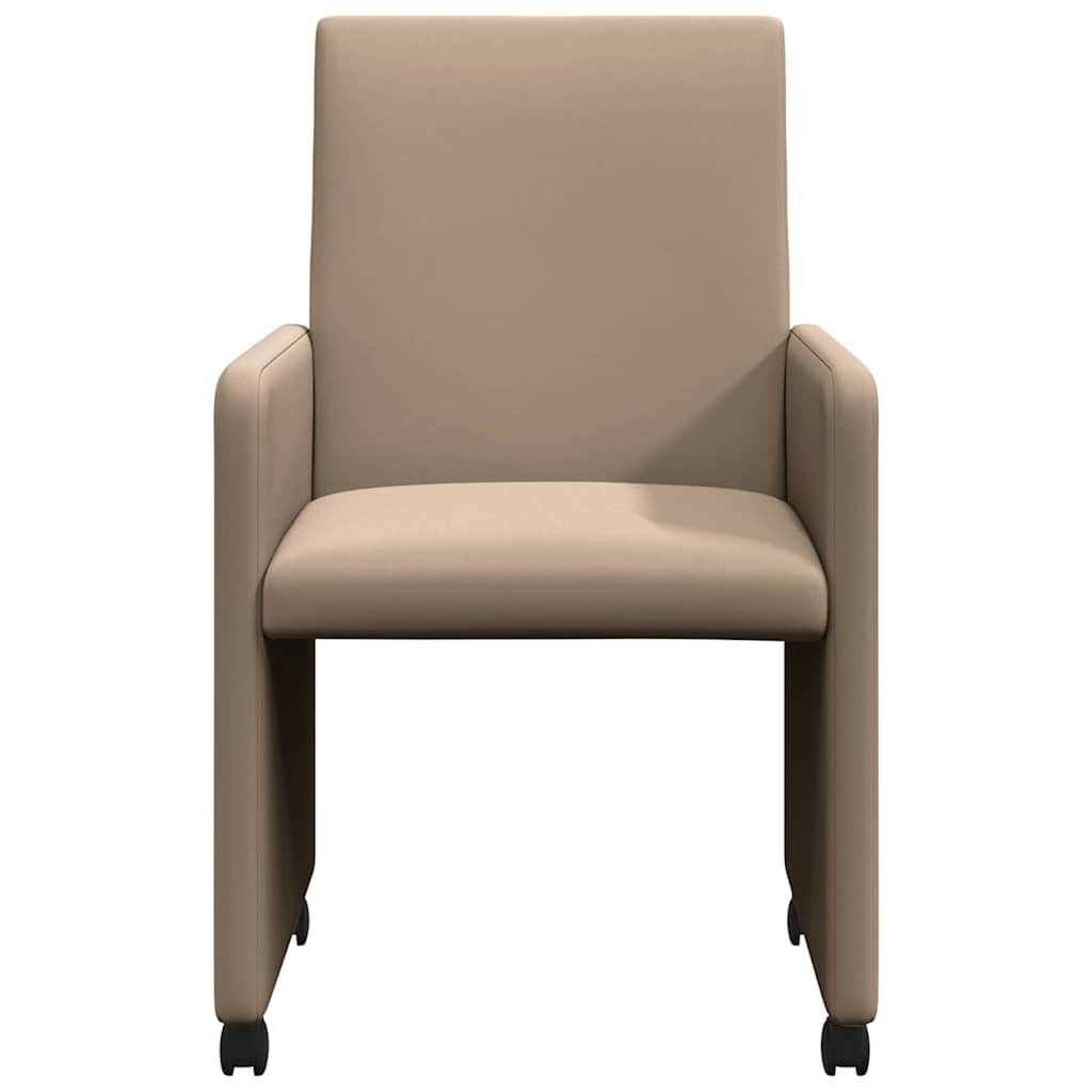 Esszimmerstühle mit Rollen 2 pcs Cappuccino 57 x 66 x 94 cm