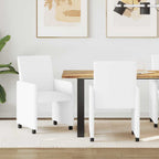 Esszimmerstühle mit Rollen 2 pcs Weiß 57 x 66 x 94 cm