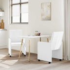 Esszimmerstühle mit Rollen 2 pcs Weiß 57 x 66 x 94 cm