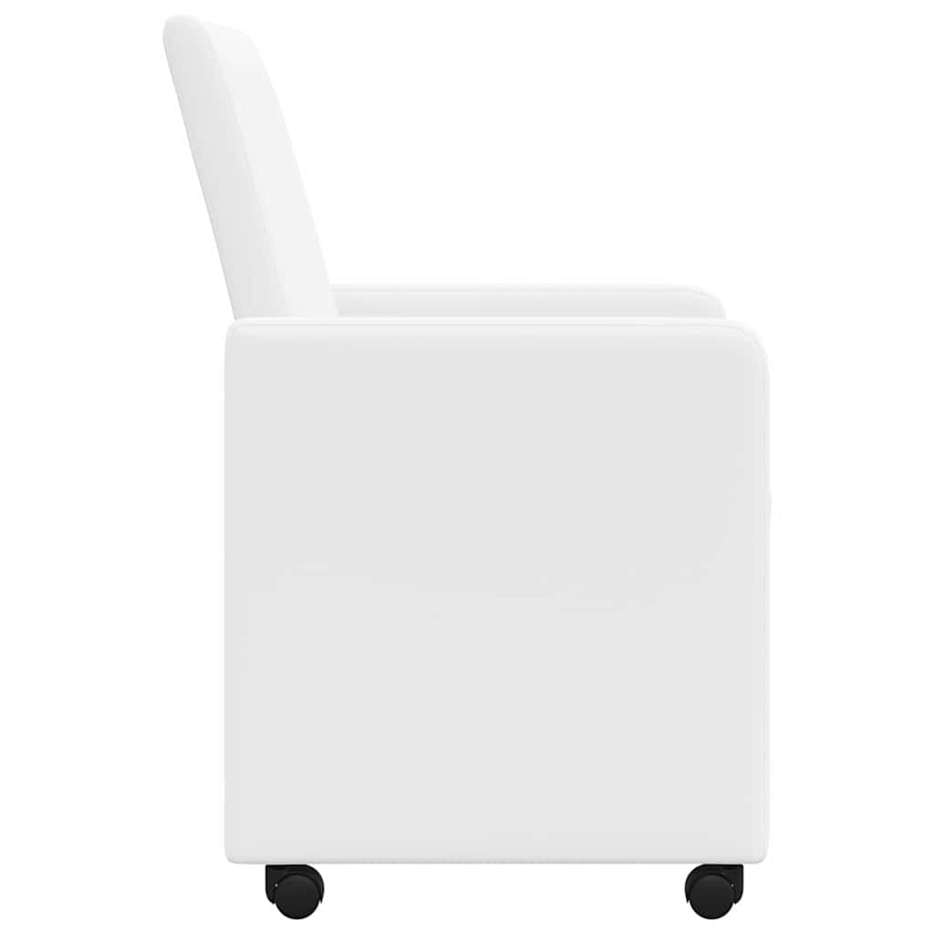 Esszimmerstühle mit Rollen 2 pcs Weiß 57 x 66 x 94 cm