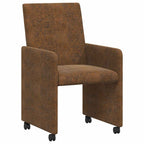 Esszimmerstühle mit Rollen 2 pcs Braun 57 x 66 x 94 cm