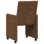 Esszimmerstühle mit Rollen 2 pcs Braun 57 x 66 x 94 cm