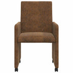Esszimmerstühle mit Rollen 2 pcs Braun 57 x 66 x 94 cm