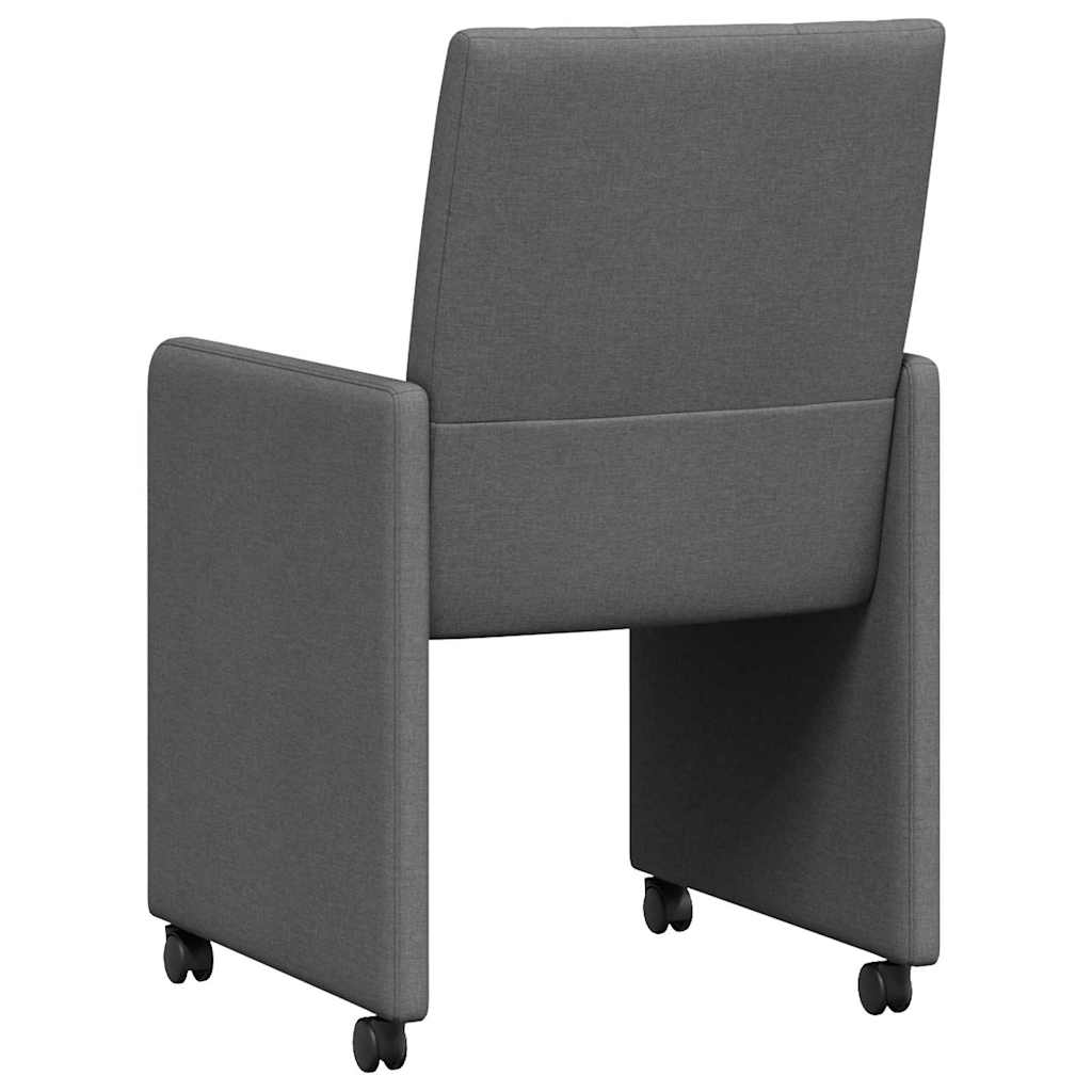 Esszimmerstühle mit Rollen 2 pcs Dunkelgrau 58 x 65 x 94 cm