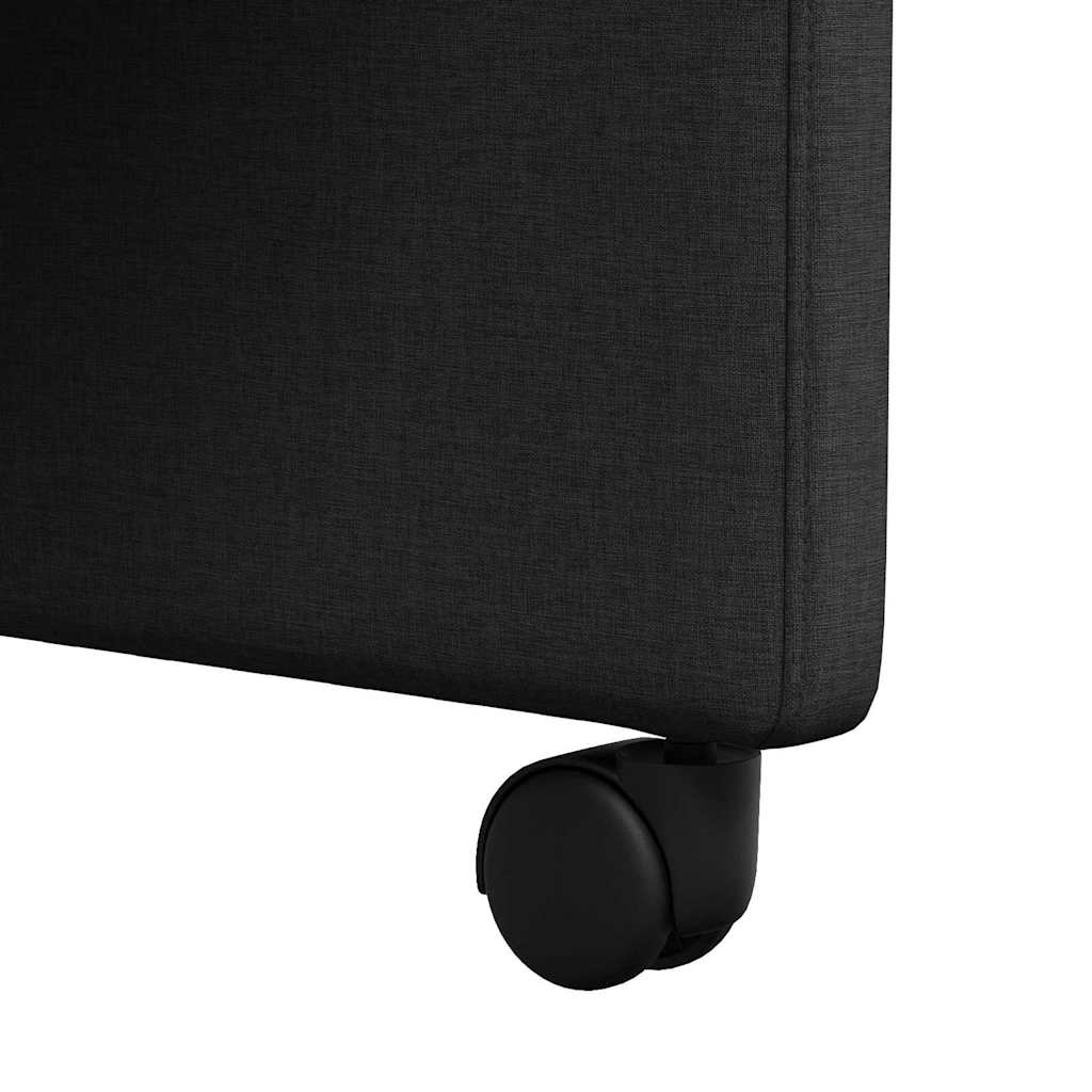 Esszimmerstühle mit Rollen 2 pcs Schwarz 58 x 65 x 94 cm Stoff