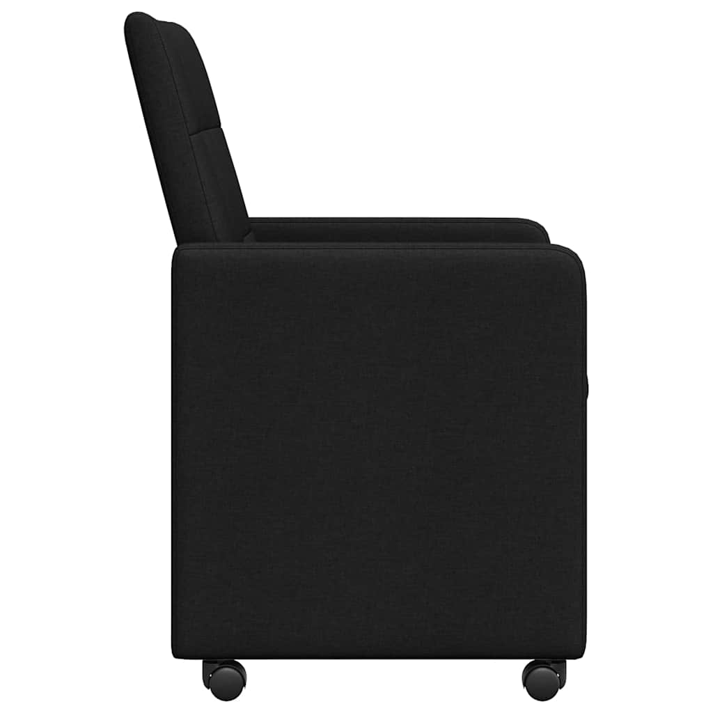 Esszimmerstühle mit Rollen 2 pcs Schwarz 58 x 65 x 94 cm Stoff