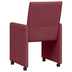 Esszimmerstühle mit Rollen 2 pcs Weinrot 58 x 65 x 94 cm Stoff