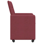 Esszimmerstühle mit Rollen 2 pcs Weinrot 58 x 65 x 94 cm Stoff