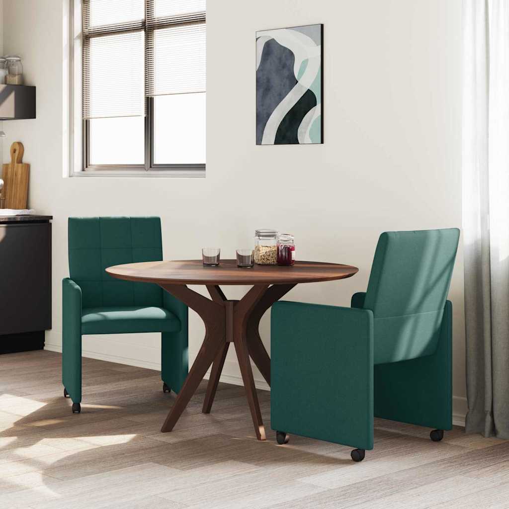 Esszimmerstühle mit Rollen 2 pcs Dunkelgrün 58 x 65 x 94 cm