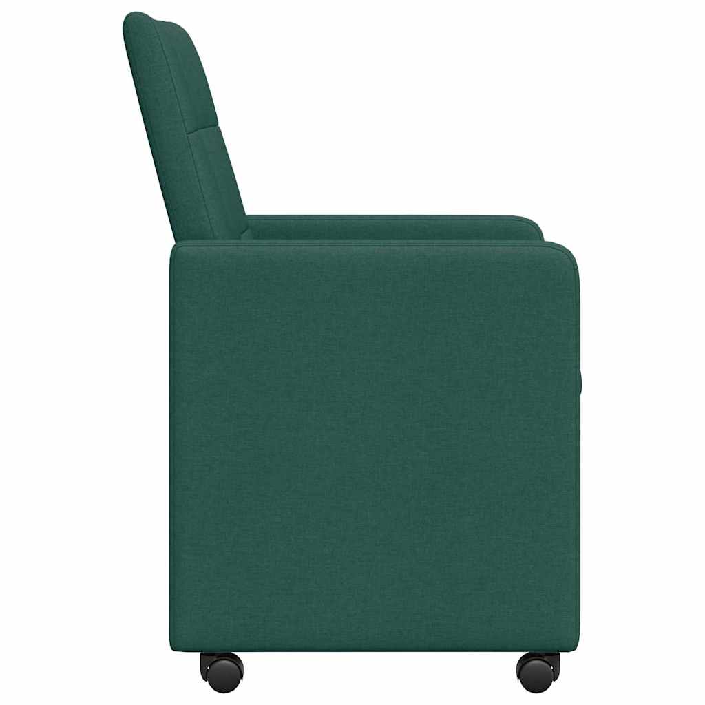 Esszimmerstühle mit Rollen 2 pcs Dunkelgrün 58 x 65 x 94 cm