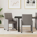 Esszimmerstühle mit Rollen 2 pcs Taupe 58 x 65 x 94 cm Stoff