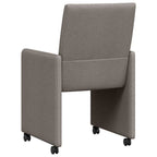 Esszimmerstühle mit Rollen 2 pcs Taupe 58 x 65 x 94 cm Stoff