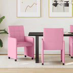 Esszimmerstühle mit Rollen 2 pcs Rosa 58 x 65 x 94 cm Stoff