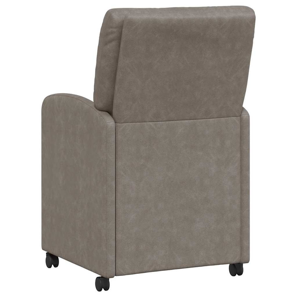 Esszimmerstühle mit Rollen 2 pcs Grau 57 x 67 x 95 cm