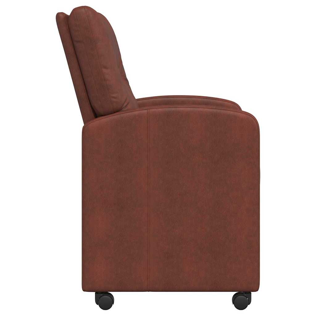 Esszimmerstühle mit Rollen 2 pcs Glänzendes Braun Kunstleder