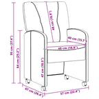 Esszimmerstühle mit Rollen 2 pcs Hellgrau 57 x 67 x 95 cm