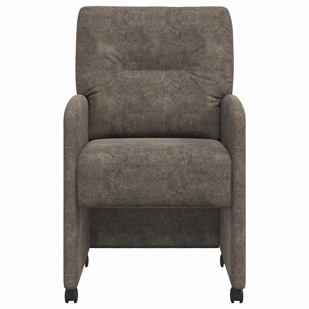 Esszimmerstühle mit Rollen 2 pcs Dunkelgrau 57 x 67 x 95 cm