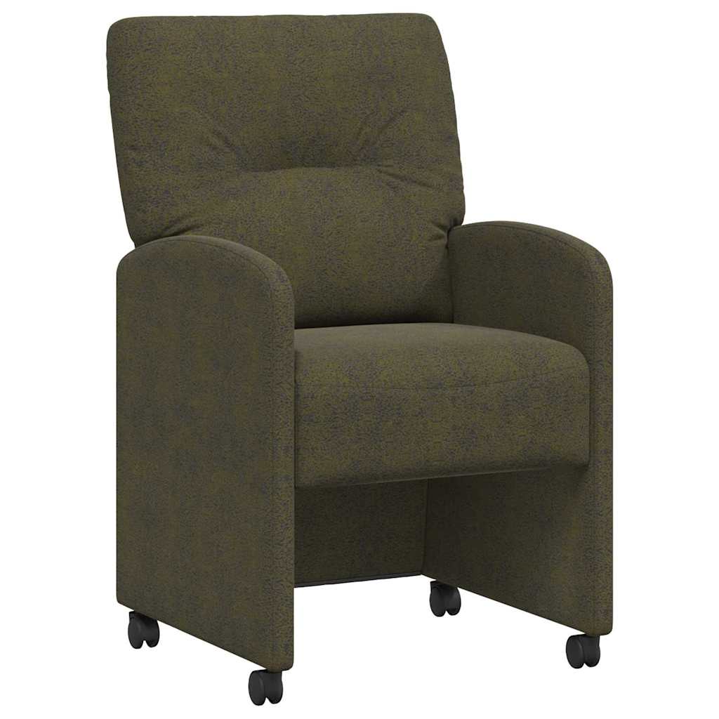 Esszimmerstühle mit Rollen 2 pcs Armeegrün 57 x 67 x 95 cm