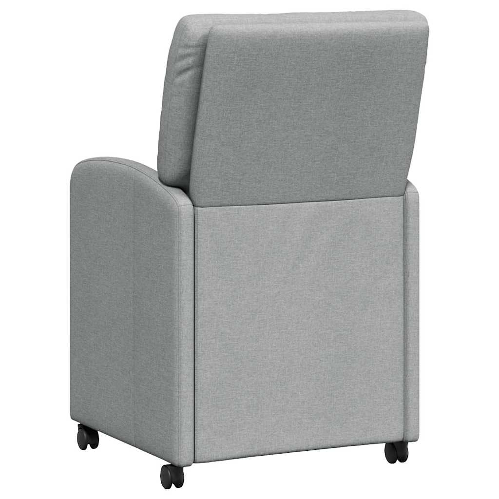 Esszimmerstühle mit Rollen 2 pcs Hellgrau 57 x 67 x 95 cm Stoff