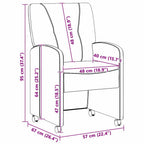 Esszimmerstühle mit Rollen 2 pcs Dunkelgrau 57 x 67 x 95 cm