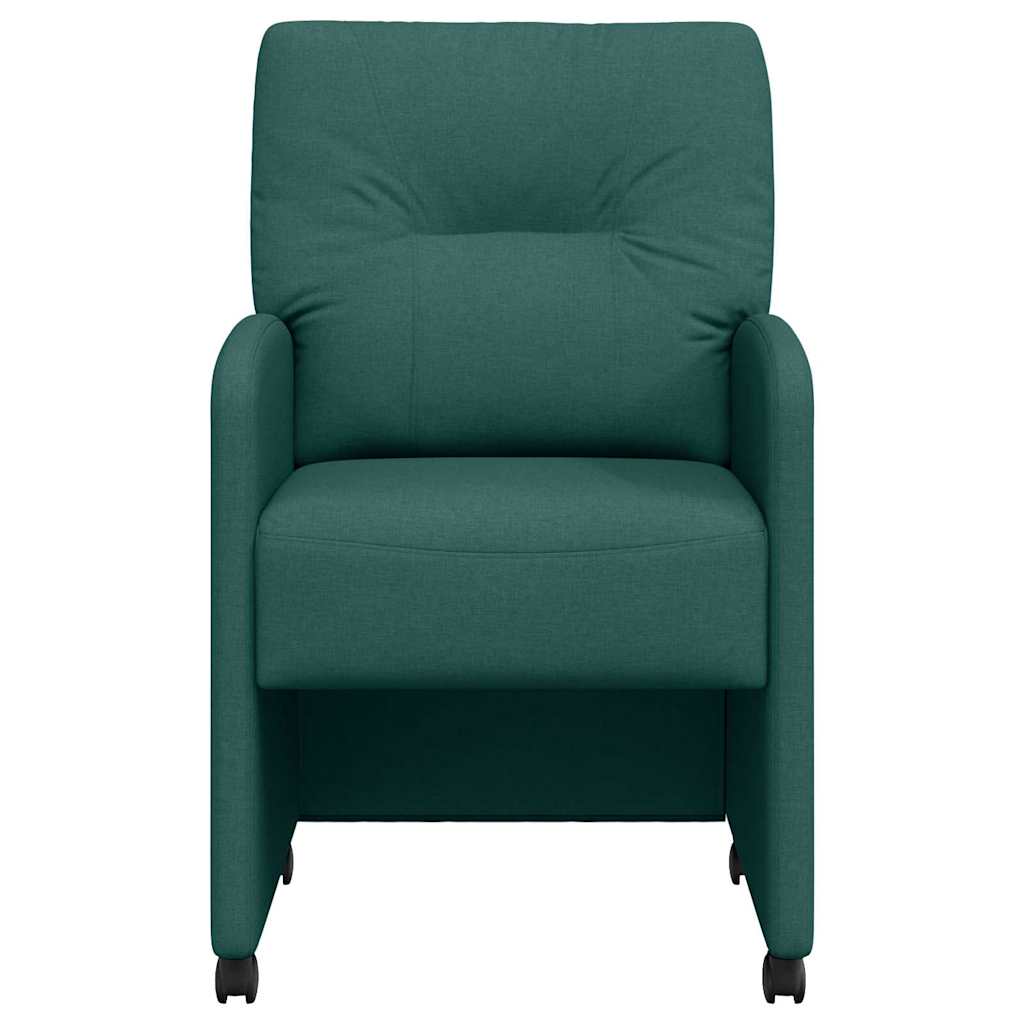 Esszimmerstühle mit Rollen 2 pcs Dunkelgrün 57 x 67 x 95 cm