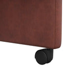 Esszimmerstühle mit Rollen 2 pcs Glänzendes Braun Kunstleder