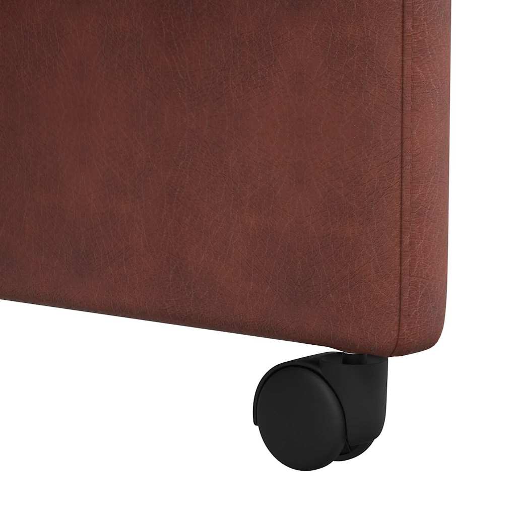 Esszimmerstühle mit Rollen 2 pcs Glänzendes Braun Kunstleder