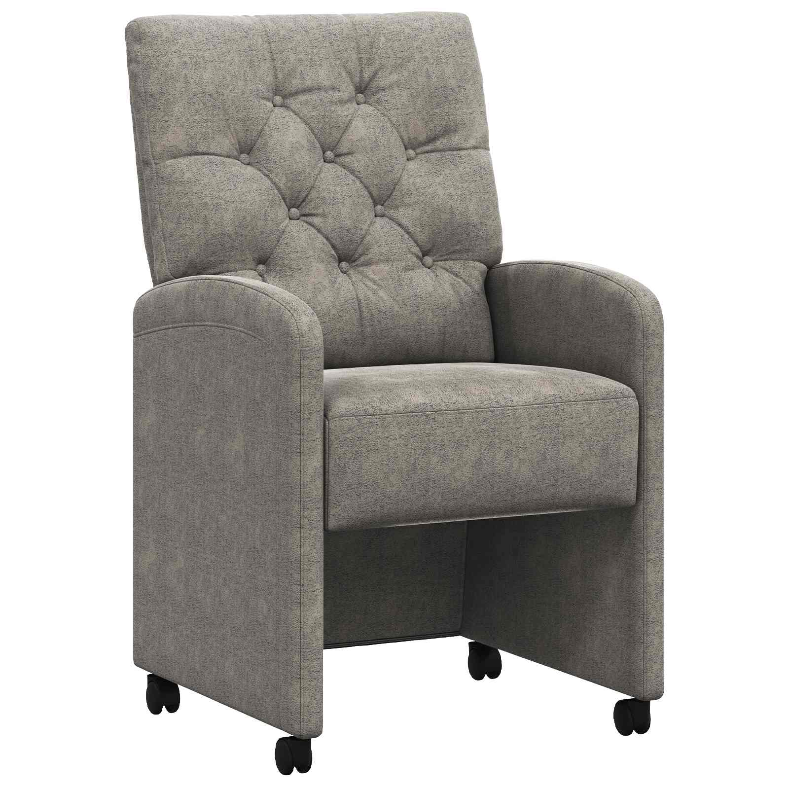 Esszimmerstühle mit Rollen 2 pcs Hellgrau 58 x 67 x 97 cm