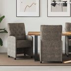Esszimmerstühle mit Rollen 2 pcs Dunkelgrau 58 x 67 x 97 cm