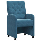 Esszimmerstühle mit Rollen 2 pcs Blau 58 x 67 x 97 cm Samt