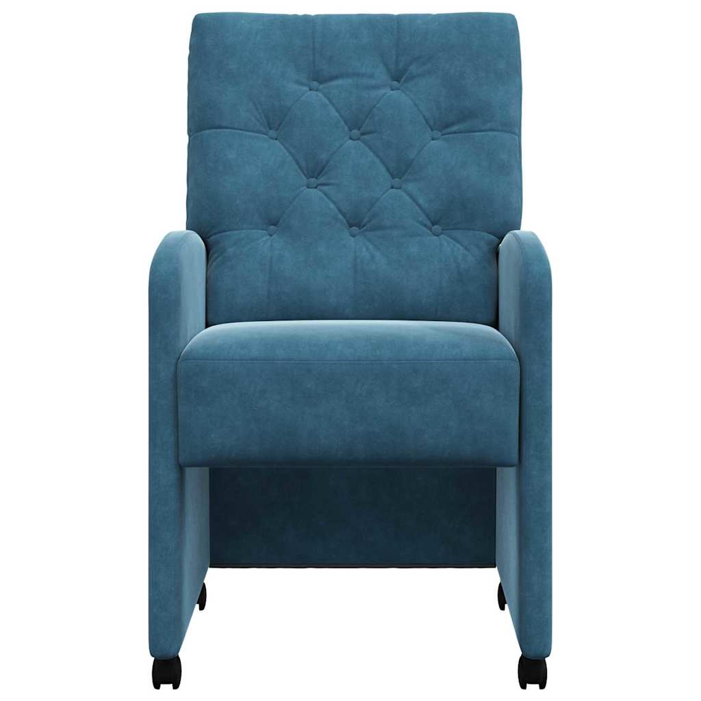 Esszimmerstühle mit Rollen 2 pcs Blau 58 x 67 x 97 cm Samt