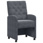 Esszimmerstühle mit Rollen 2 pcs Dunkelgrau 58 x 67 x 97 cm