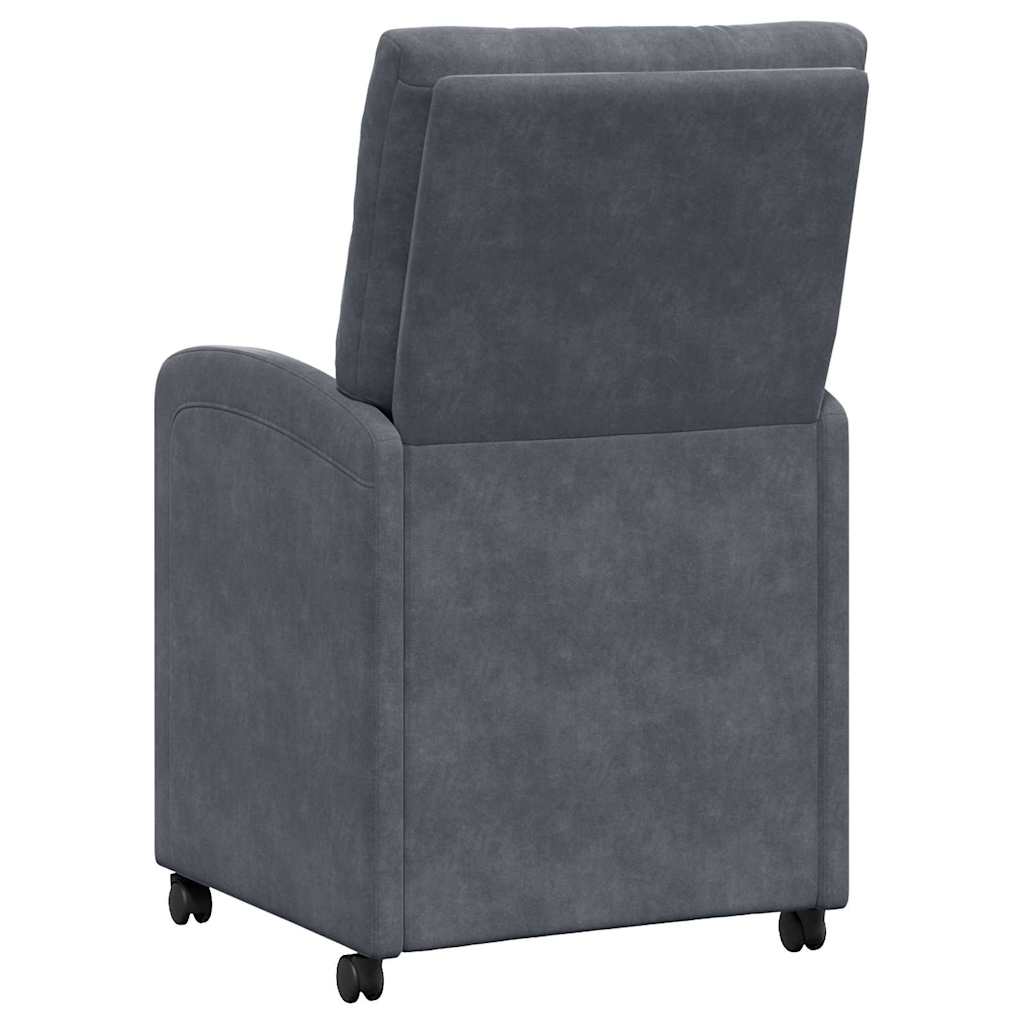 Esszimmerstühle mit Rollen 2 pcs Dunkelgrau 58 x 67 x 97 cm