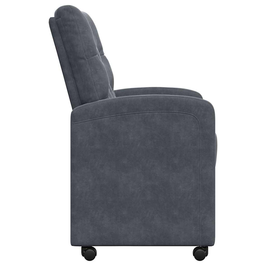 Esszimmerstühle mit Rollen 2 pcs Dunkelgrau 58 x 67 x 97 cm