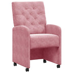 Esszimmerstühle mit Rollen 2 pcs Rosa 58 x 67 x 97 cm Samt