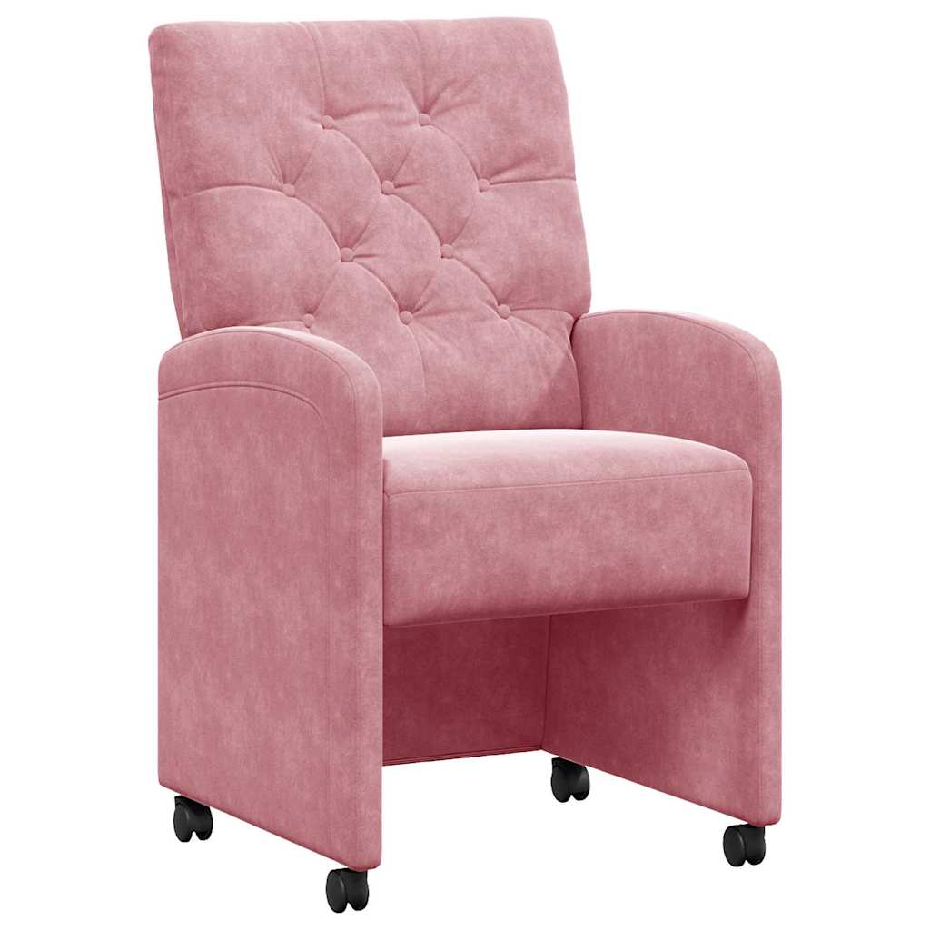 Esszimmerstühle mit Rollen 2 pcs Rosa 58 x 67 x 97 cm Samt
