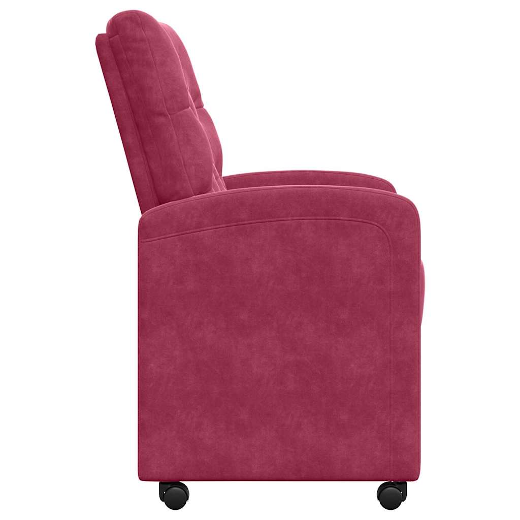 Esszimmerstühle mit Rollen 2 pcs Weinrot 58 x 67 x 97 cm Samt
