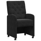 Esszimmerstühle mit Rollen 2 pcs Schwarz 58 x 67 x 97 cm Samt