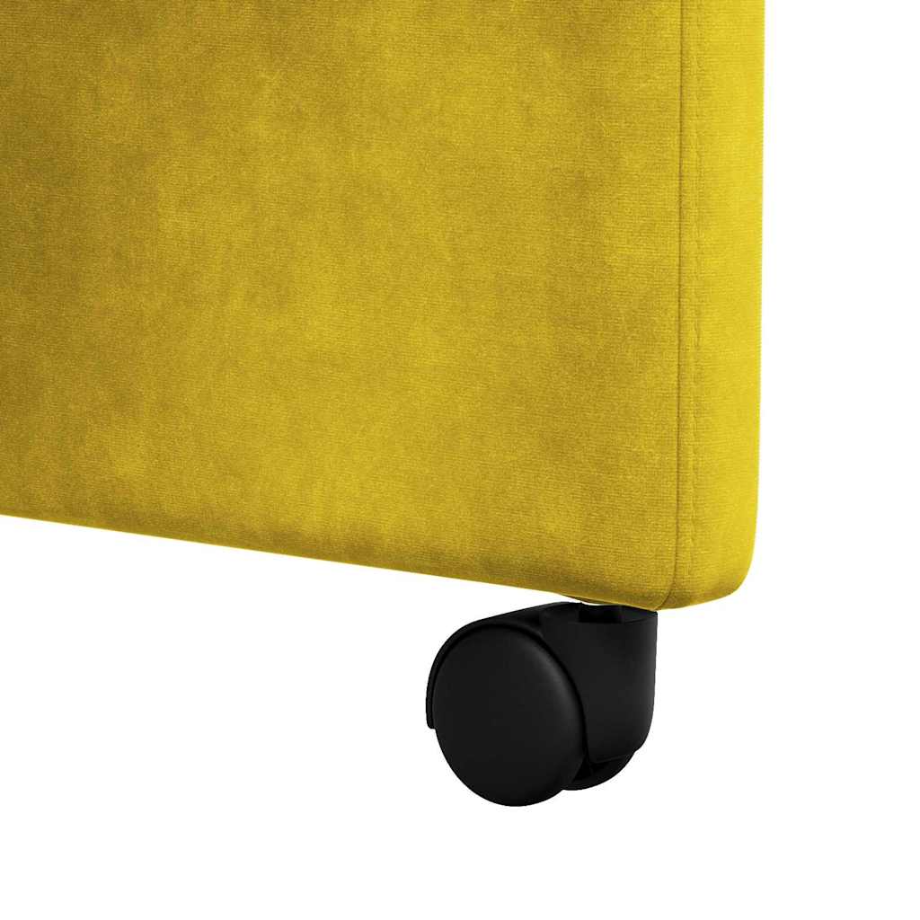 Esszimmerstühle mit Rollen 2 pcs Gelb 58 x 67 x 97 cm Samt