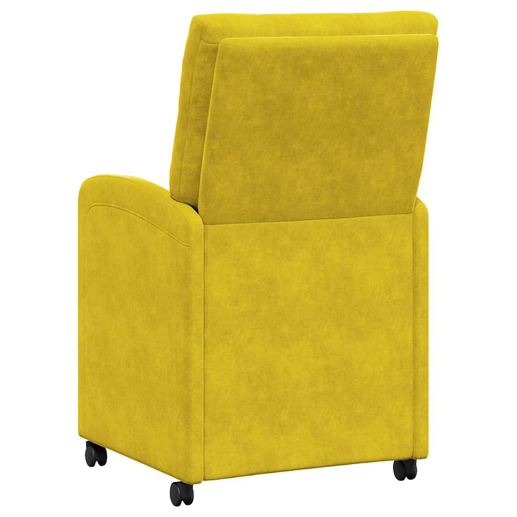 Esszimmerstühle mit Rollen 2 pcs Gelb 58 x 67 x 97 cm Samt