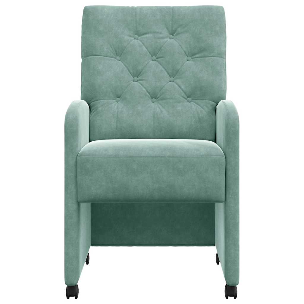 Esszimmerstühle mit Rollen 2 pcs Meergrün 58 x 67 x 97 cm Samt