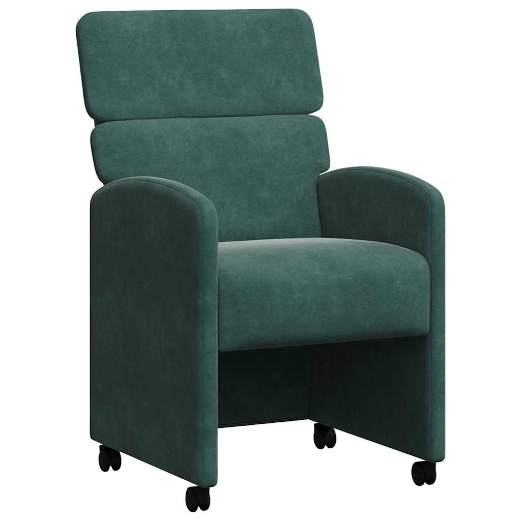 Esszimmerstühle mit Rollen 2 pcs Dunkelgrün 58 x 65 x 98 cm
