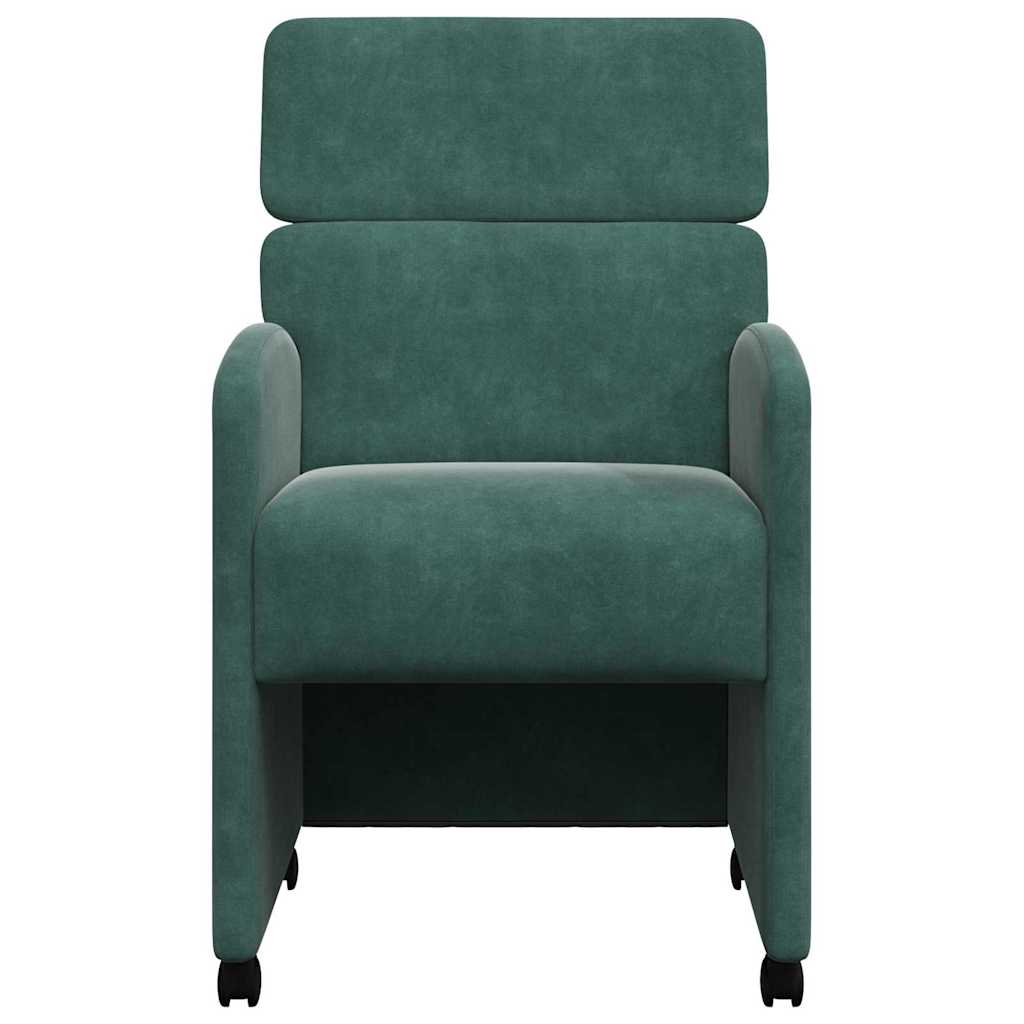 Esszimmerstühle mit Rollen 2 pcs Dunkelgrün 58 x 65 x 98 cm