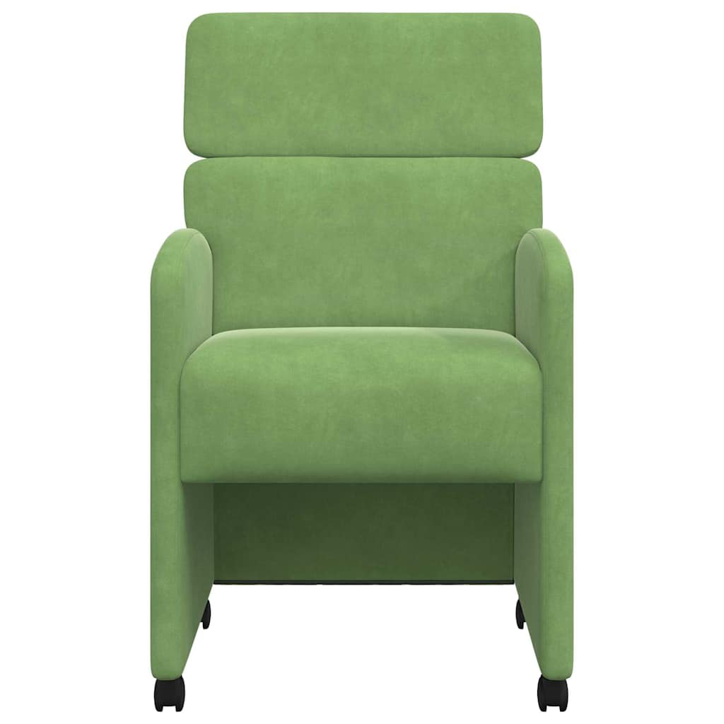 Esszimmerstühle mit Rollen 2 pcs Hellgrün 58 x 65 x 98 cm Samt