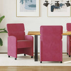 Esszimmerstühle mit Rollen 2 pcs Weinrot 58 x 65 x 98 cm Samt
