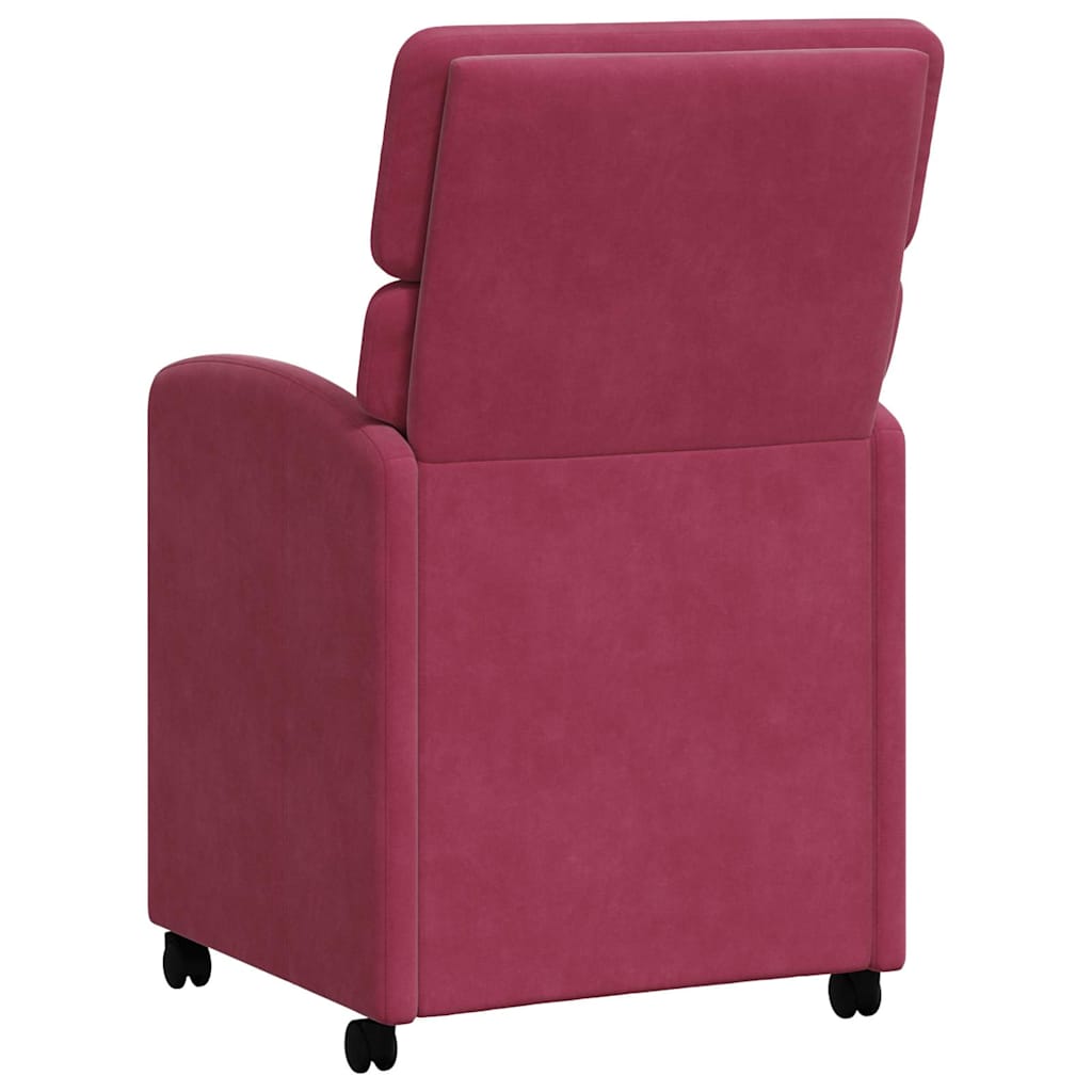Esszimmerstühle mit Rollen 2 pcs Weinrot 58 x 65 x 98 cm Samt